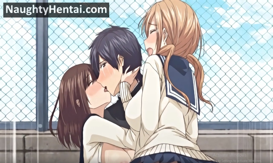 Anime Girls Threesome Sex - Kiss Hug Part 2 | Naughty Threesome Hentai Porn